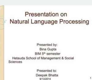 Presentation on Natural Language Processing