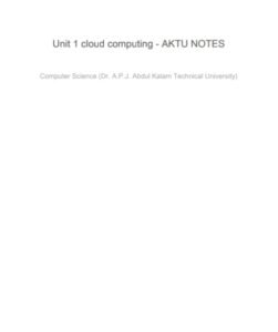 Cloud Computing Unit 1 AKTU Notes